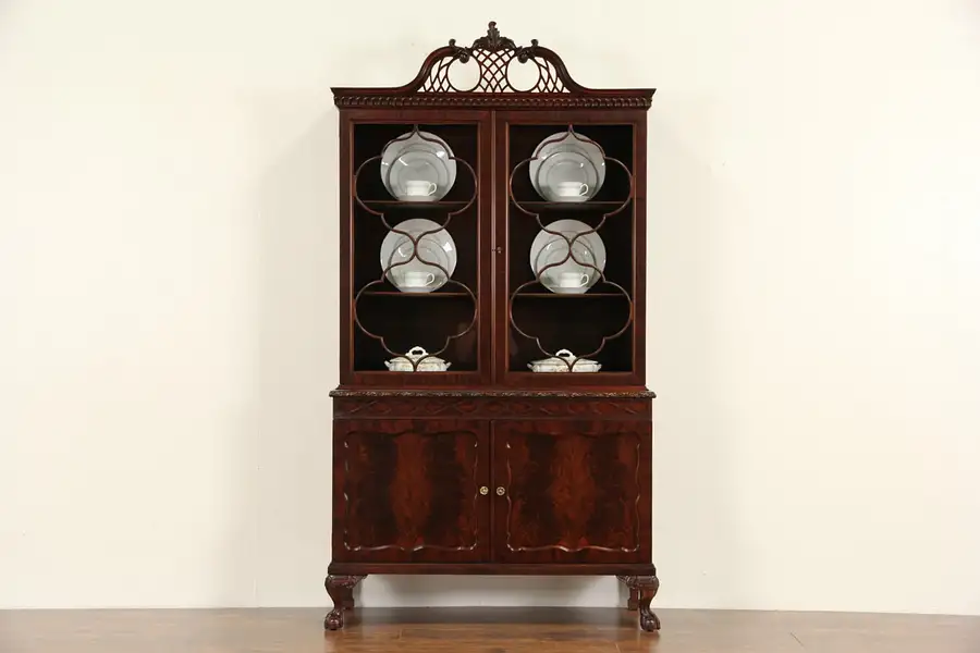Main image of Romweber Vintage Georgian China Display Cabinet or Bookcase