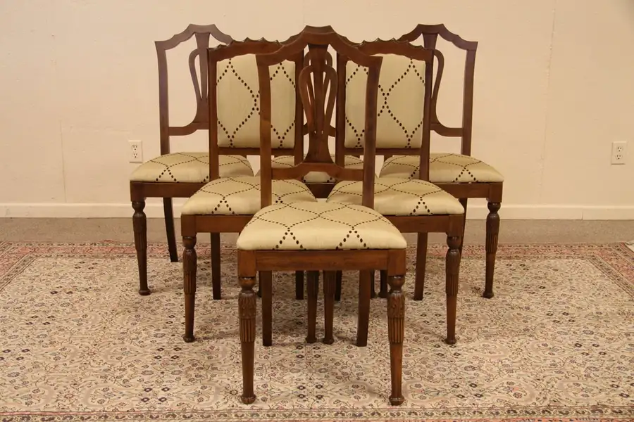 Main image of Art Deco Antique Set of 6 Dining Chairs