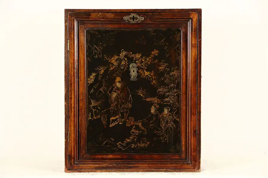 Main image of Chinese Hand Painted Lacquer Antique late 1800's Money Chest