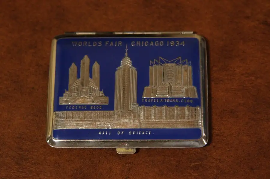 Main image of Chicago 1934 World's Fair Cigarette Case & Matches