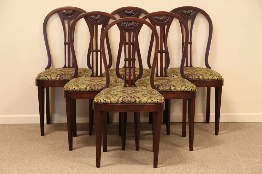 Main image of Set of 6 Sunflower Crest Dining Chairs