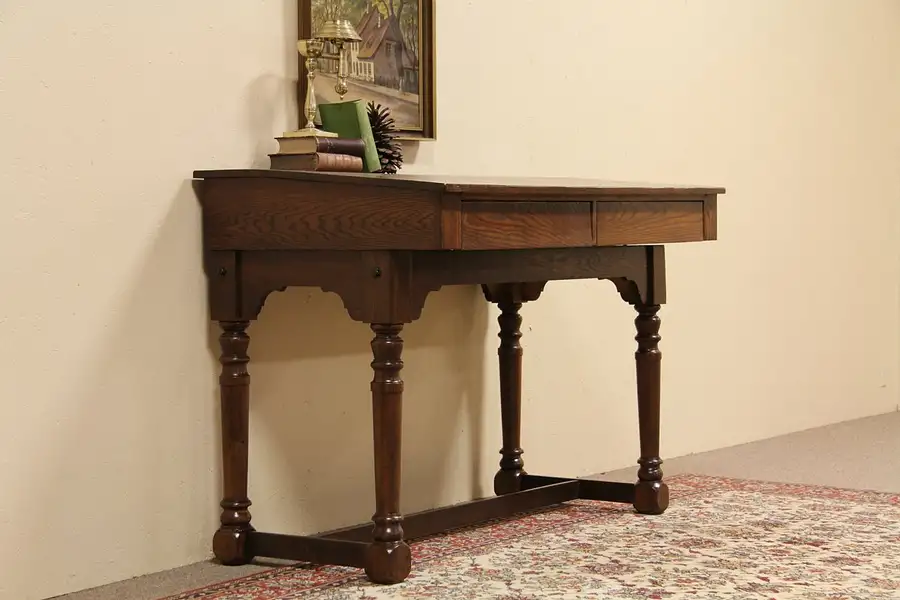 Main image of Oak Antique Stand Up Bank Desk