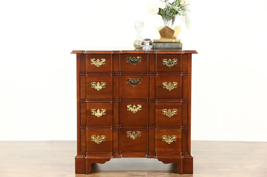 Main image of Baker Signed Traditional Blockfront Vintage Georgian Hall Chest or Dresser
