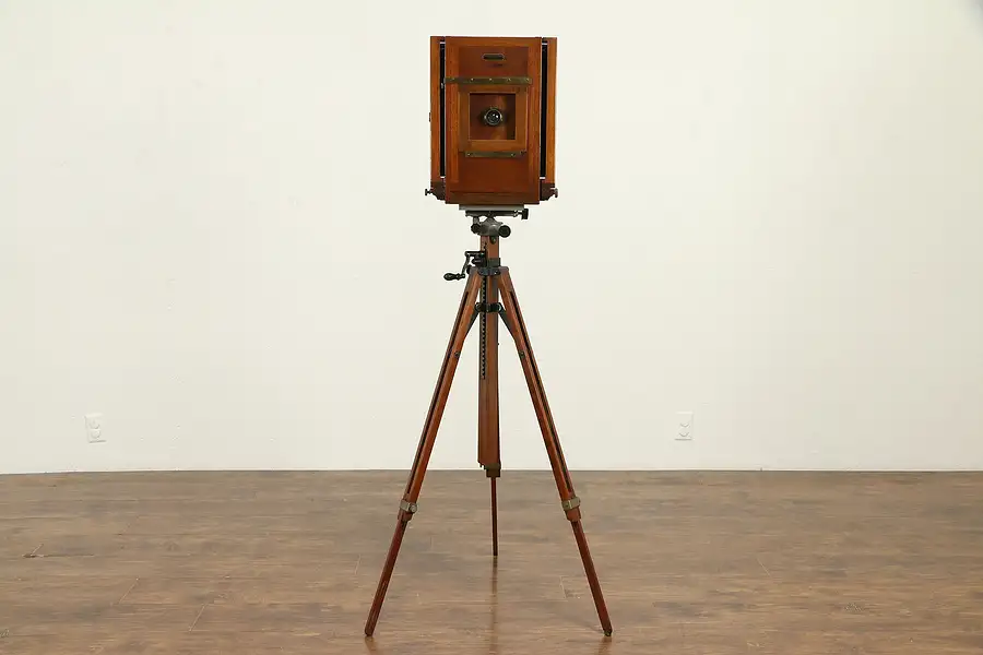 Main image of Folmer Kodak Antique 8x10 Camera, Ansco Tripod, Hall & Benson Lens