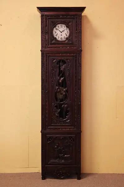 Main image of French Brittany Antique Tall Case Grandfather Clock