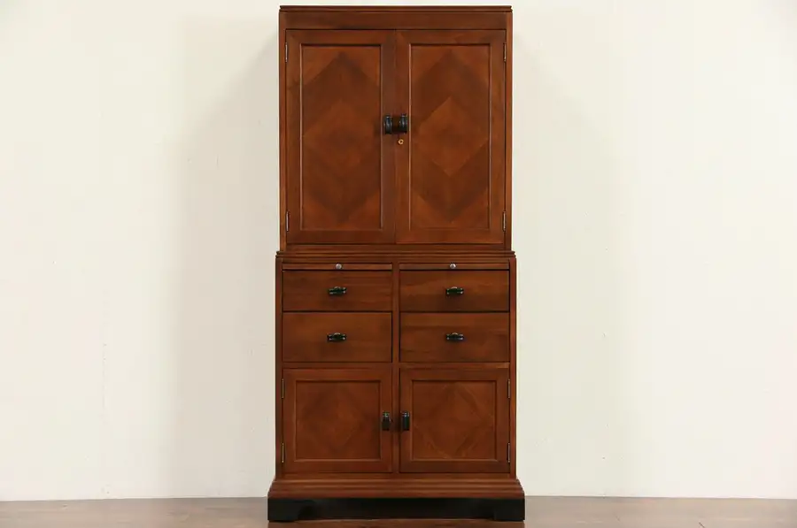 Main image of Art Deco 1930's Vintage Doctor Medical or Bathroom Cabinet, Signed Allison