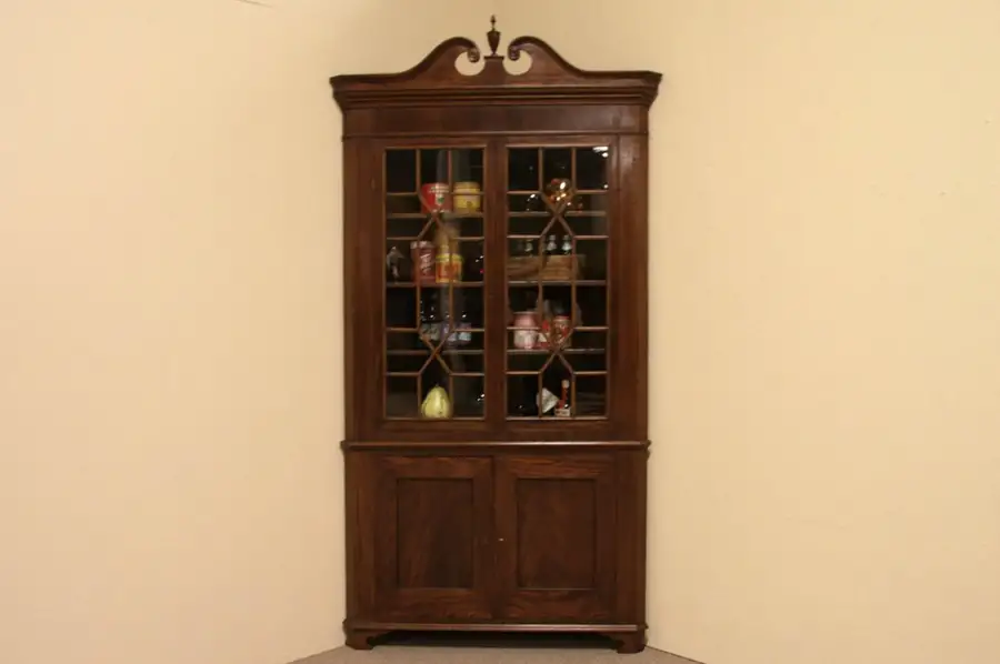 Main image of Georgian Mahogany 1830 Corner Cabinet