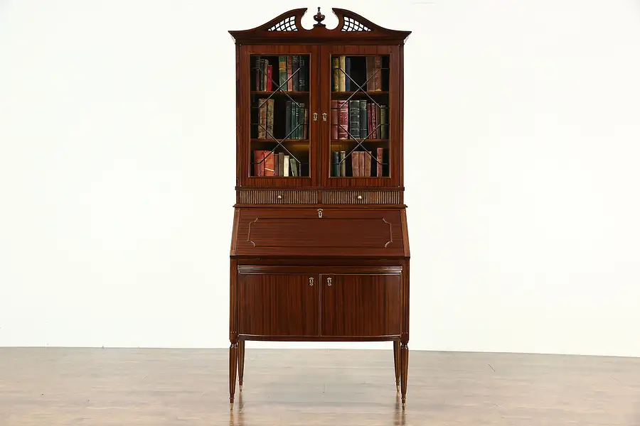 Main image of Georgian 1950's Vintage Secretary Desk & Bookcase, England