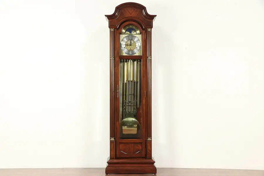 Main image of Cherry Vintage Grandfather Long Case Westminster Tube Chime Clock, Sligh