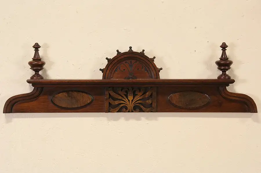 Main image of Architectural Antique Salvage Fragment 1870 Carved Walnut Crest
