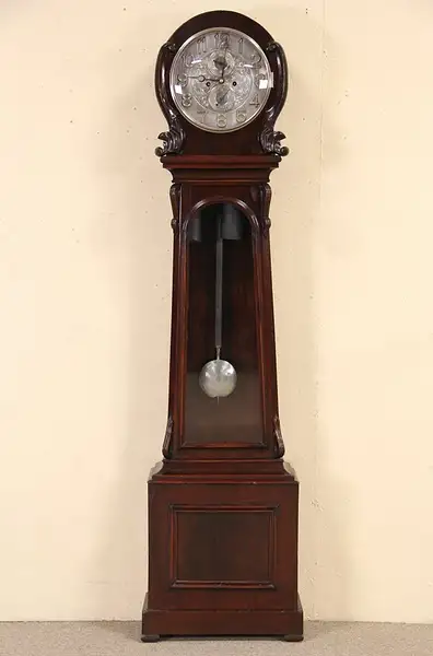 Main image of Scottish Smith of Coatsbridge Antique 1870 Tall or Long Case Grandfather Clock