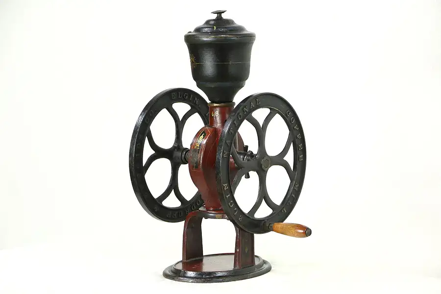 Main image of Elgin National Coffee Mill, Woodruff & Edwards Cast Iron 1890's Antique Grinder