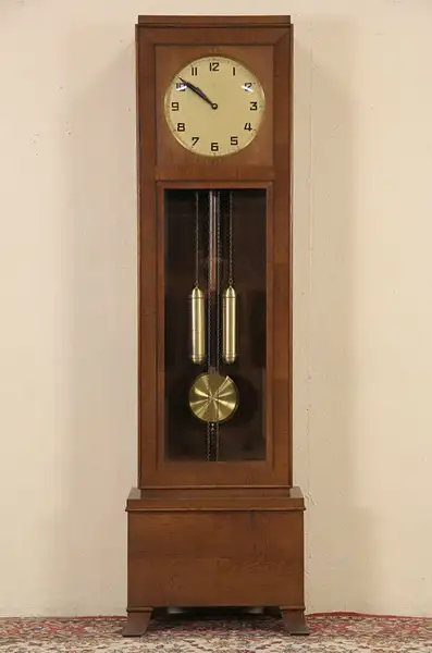 Main image of German Tall Case Oak 1920 Grandfather Clock