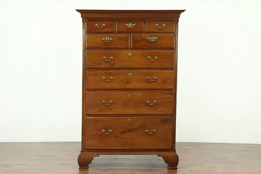 Main image of Georgian 1760 Antique American Walnut Highboy or Tall Chest