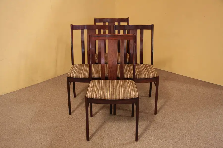 Main image of Set 4 Rosewood Danish Midcentury Dining Chairs