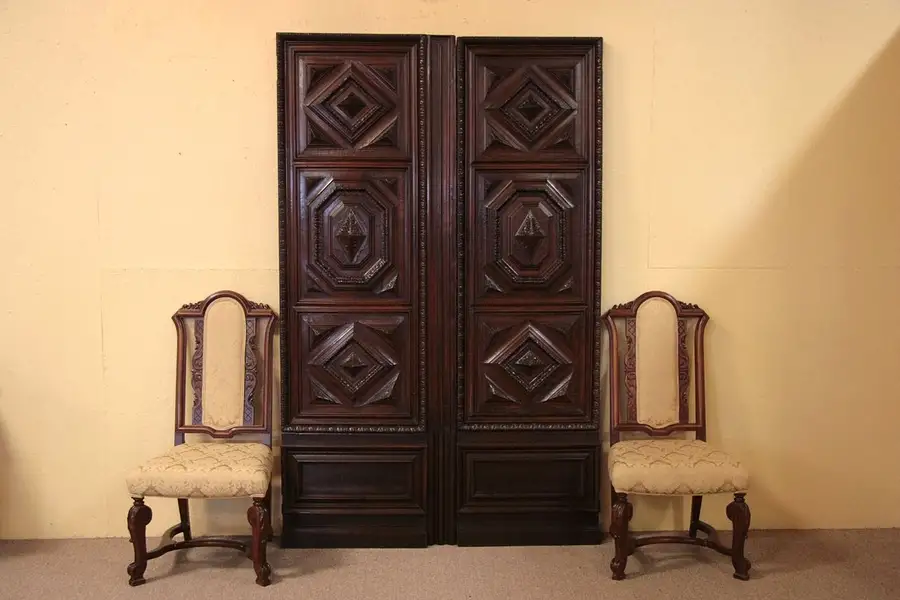 Main image of Pair of Baroque Carved 1700's Doors