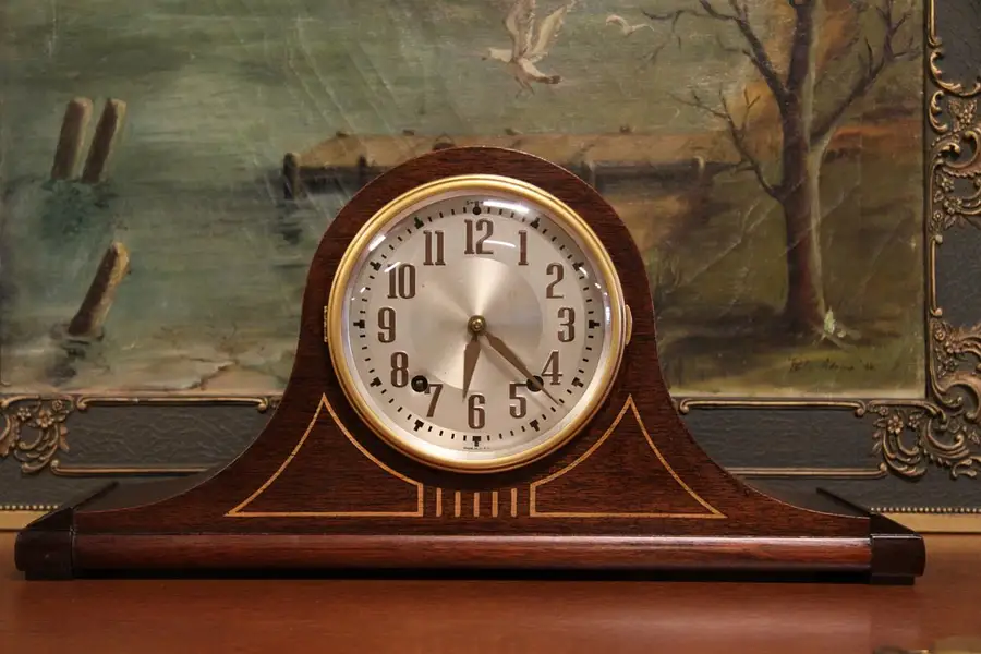 Main image of Plymouth Antique Mahogany Mantel Clock