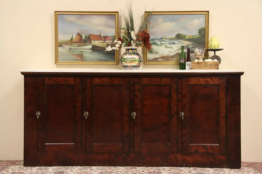 Main image of Marble Top 1910 Doctor Counter or Physician Cabinet