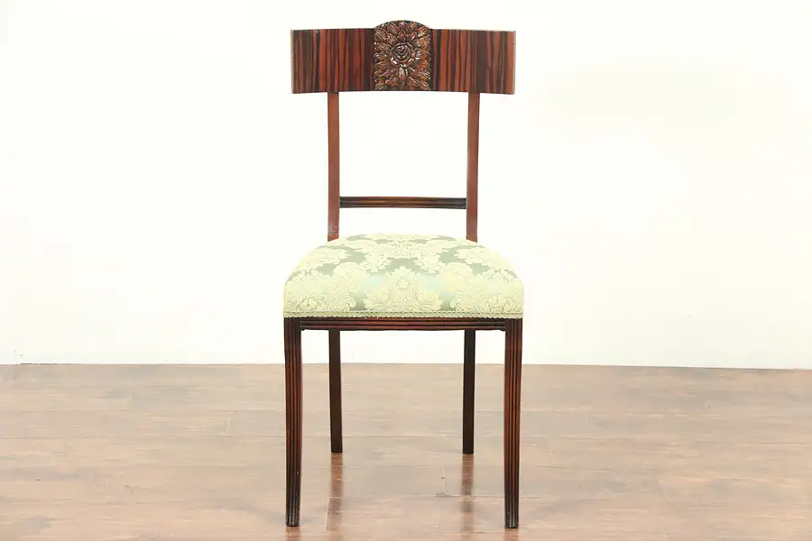 Main image of Art Deco 1925 Antique Desk or Side Chair, New Upholstery, Hillenbrand
