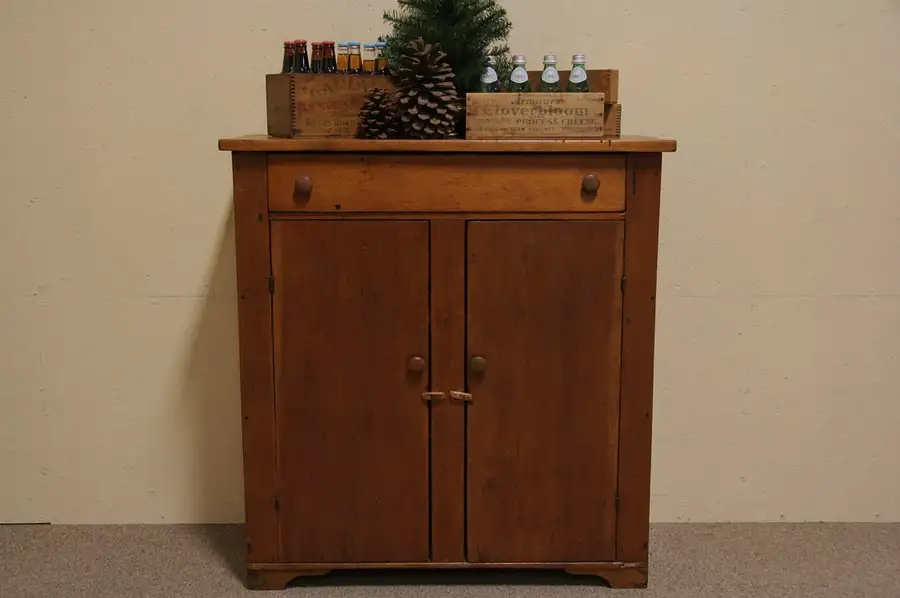 Main image of Country Pine Primitive Antique 1870 Jelly Cupboard