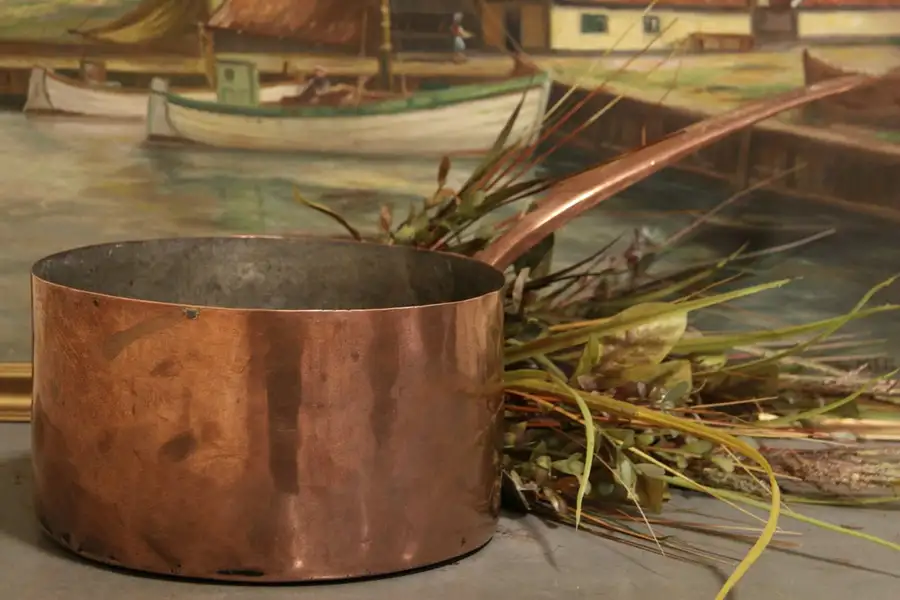 Main image of French Copper 1850 Signed Antique 10 1/2" Kettle
