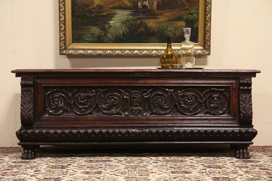Main image of Italian 1700's Cassone, Bench, Trunk or Armor Chest