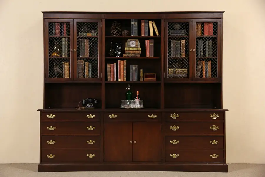 Main image of Executive Vintage Walnut Credenza & Lateral File, Bookcase Top, Rway