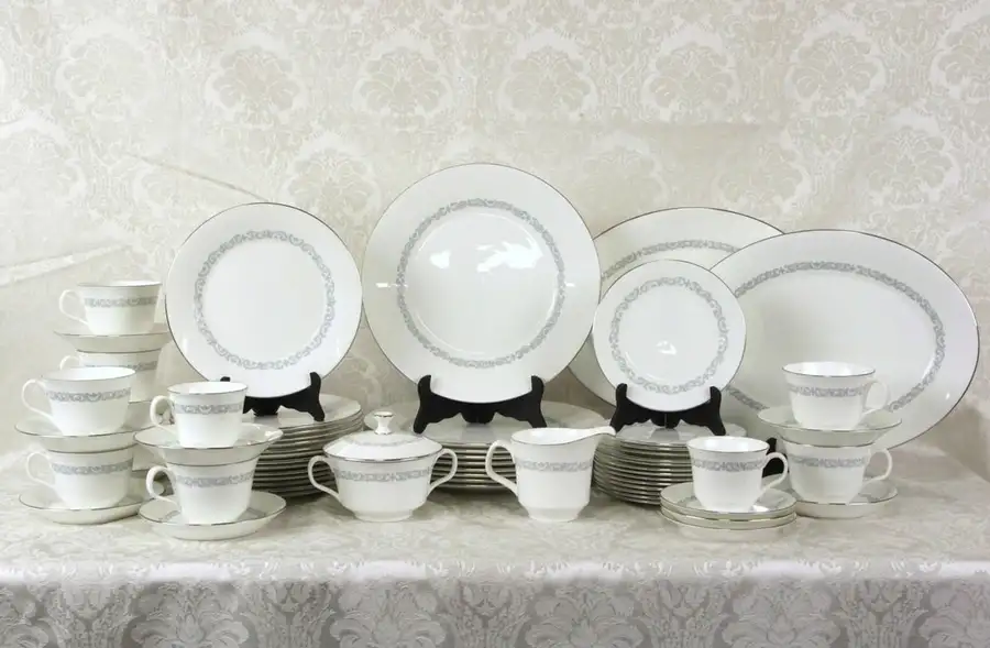 Main image of Minton Silver Scroll Set of China, & Serving Pieces