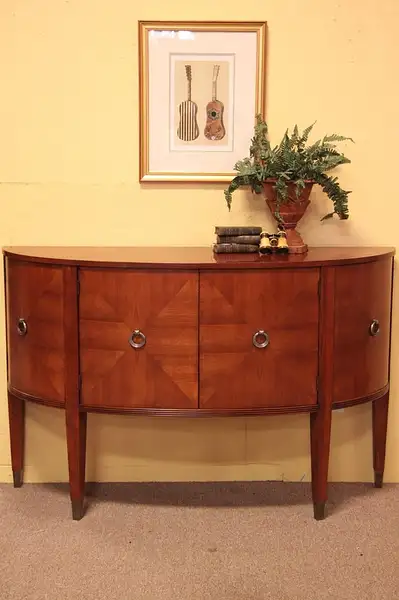 Main image of Ethan Allen Cherry Half-Round Demilune Cabinet