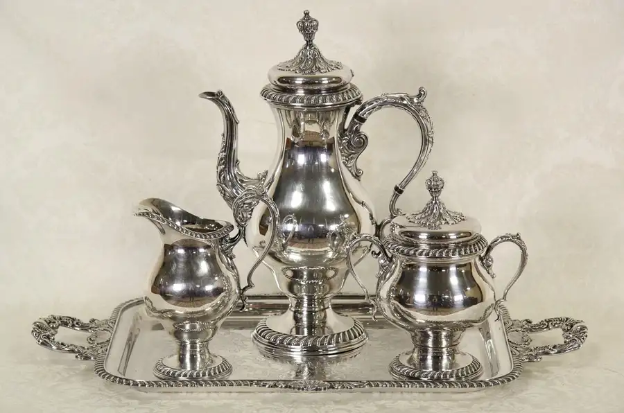 Main image of Silverplate St. James 1925 Era Coffee Service & Tray Set