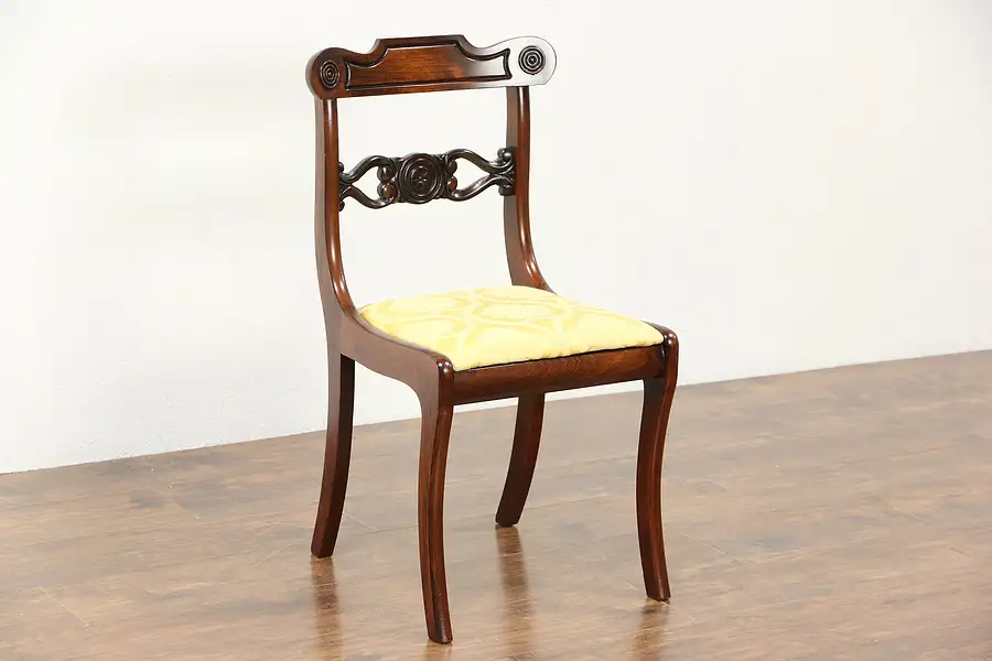 Main image of Empire 1920's Antique Desk, Side or Dining Chair, New Upholstery