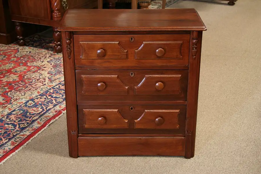 Main image of Victorian Antique 3 Drawer Chest or Commode