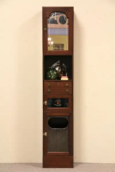 Main image of Barber Shop Antique 1915 Linen or Bathroom Cabinet