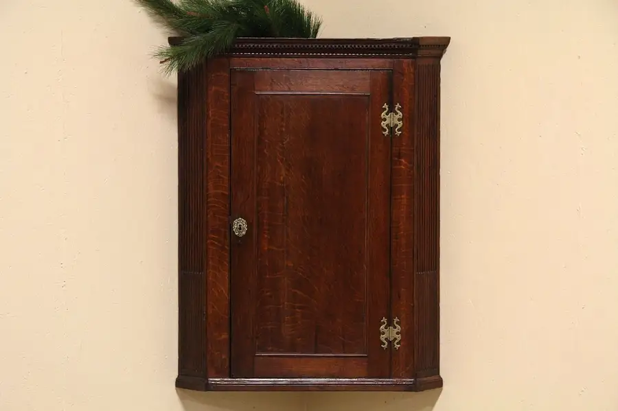 Main image of English Oak Hanging Corner Cupboard