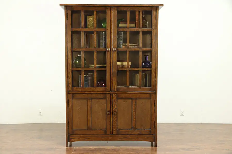 Main image of Craftsman Style Oak Bookcase or Kitchen Pantry Cabinet