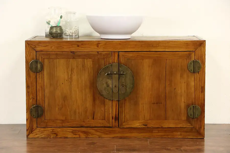 Main image of Chinese Antique 1900's Cabinet, Chest or Vessel Sink Vanity, TV Console