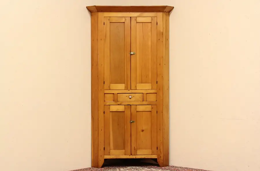 Main image of Country Pine 1840 Antique Corner Cupboard