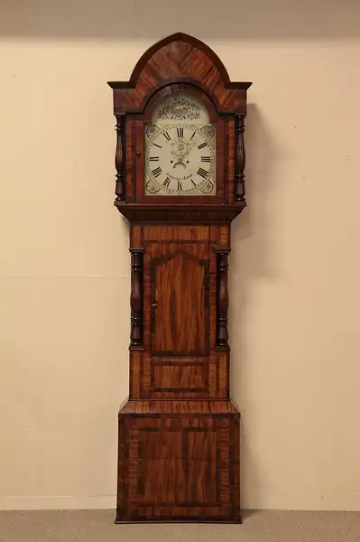 Main image of English Antique 1825 Tall Gothic Grandfather Clock