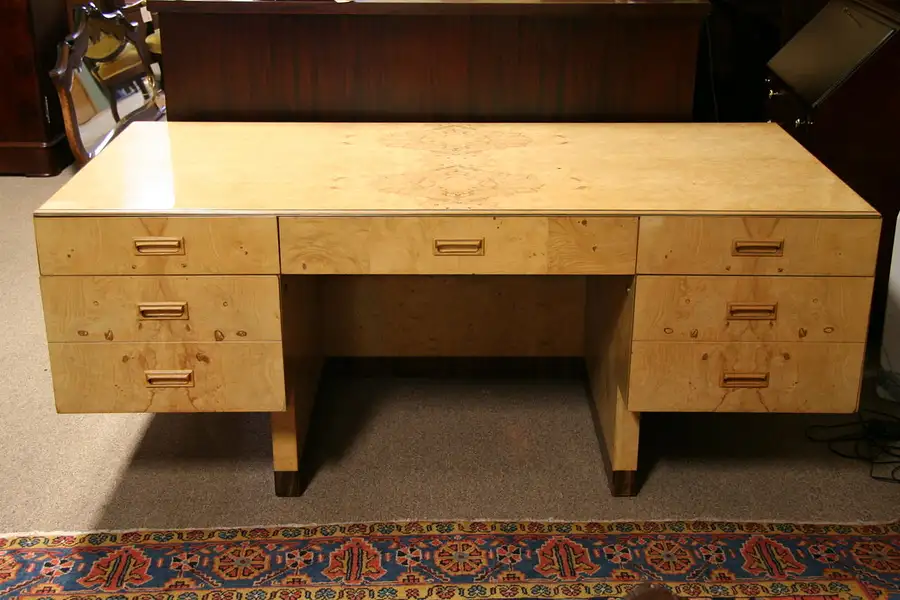 Main image of Beautiful Burlwood Henredon Scene 2 Executive Desk