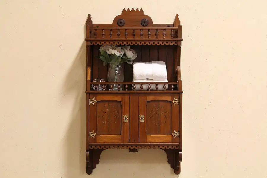 Main image of Eastlake Hanging Cupboard or Medicine Chest