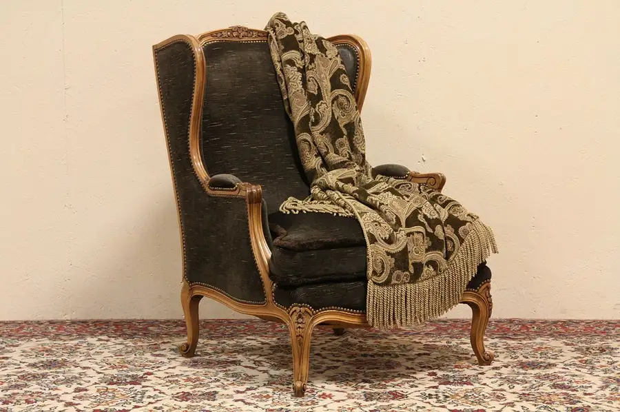 Main image of Carved Wing Chair, Down Cushion