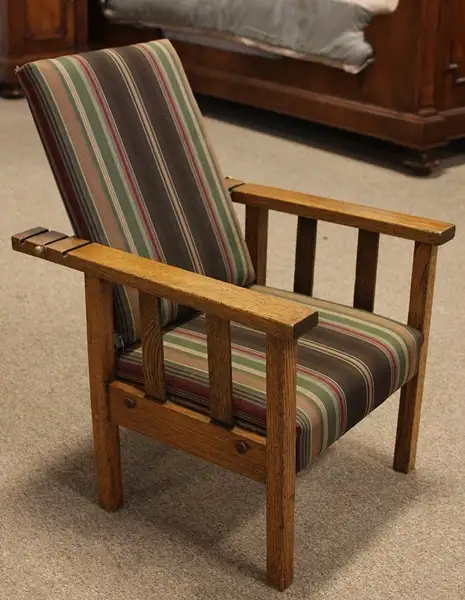 Main image of Child's Arts & Crafts Mission Oak Morris Chair 1900