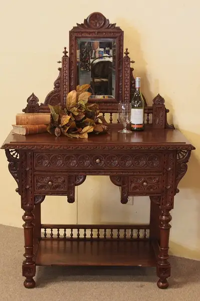 Main image of Brittany Carved Vanity, Hall Table or Desk