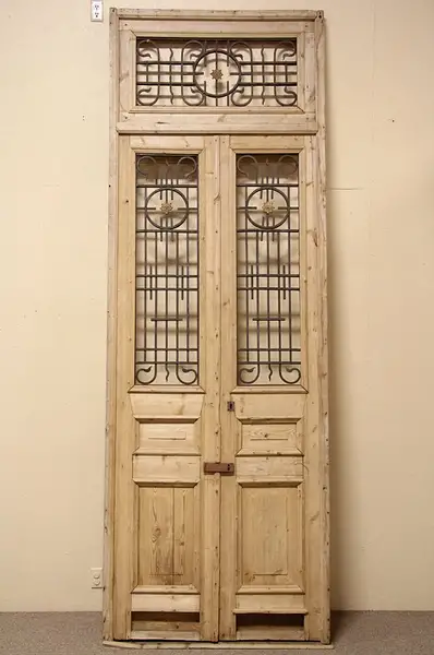 Main image of Pair Architectural Salvage Courtyard, Wine Cellar or Garden Doors and Frame