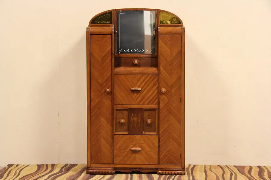Main image of Art Deco Waterfall Combination Closet, Desk & Dresser