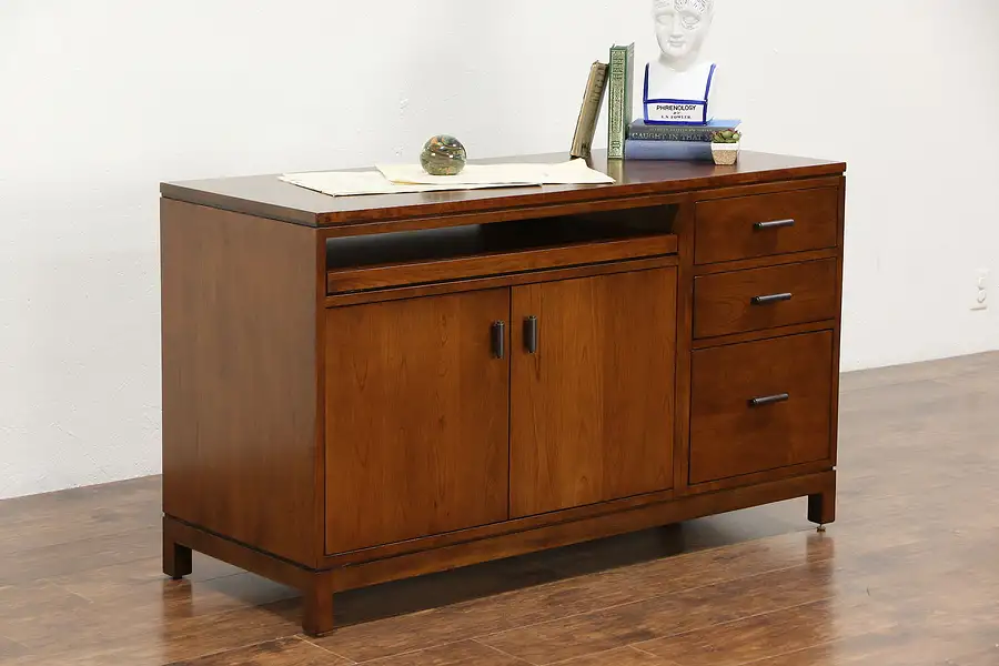 Main image of Stickley Signed Cherry Computer Desk or Credenza, 2014