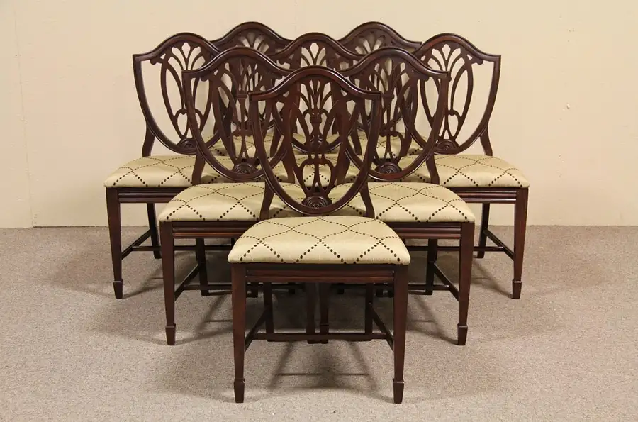 Main image of Set of 8 Bernhardt Georgian Dining Chairs