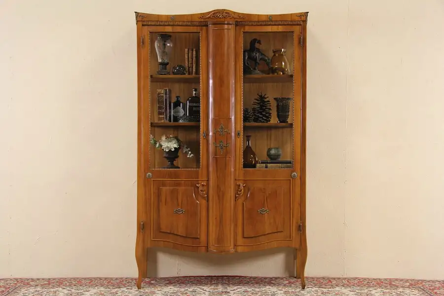 Main image of Italian 1940 Vintage Curio or China Display Cabinet