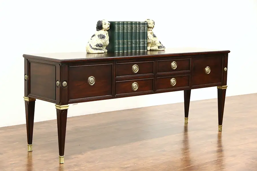 Main image of Baker Signed Vintage Mahogany Credenza, Lateral File or Library Console