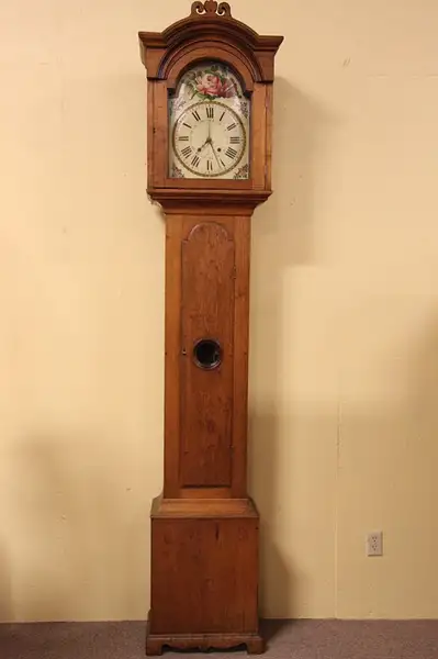 Main image of Pennsylvania Butternut Tall Grandfather Clock 1800's